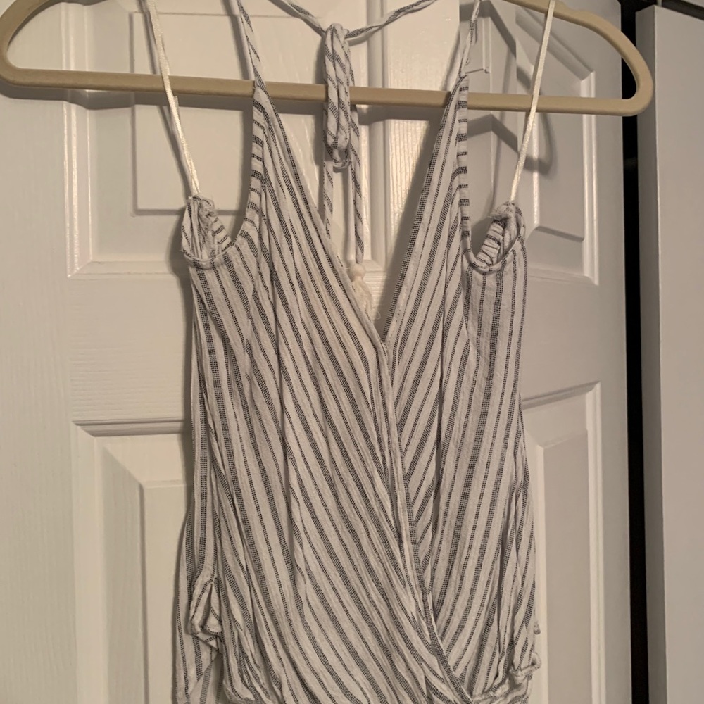 White/ grey halter top